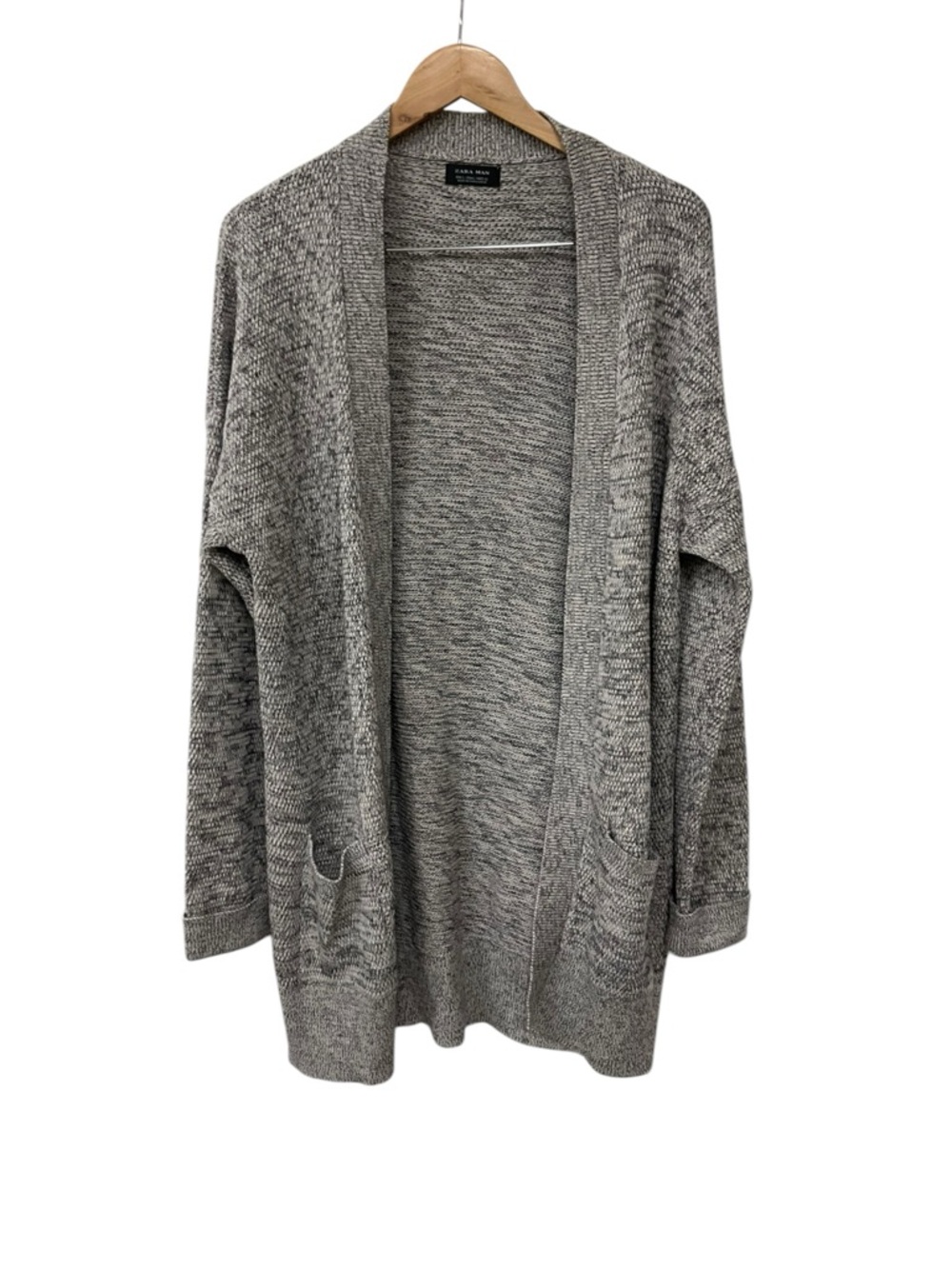 Zara Men’s Man Cotton Blend Open Cardigan Sweater L